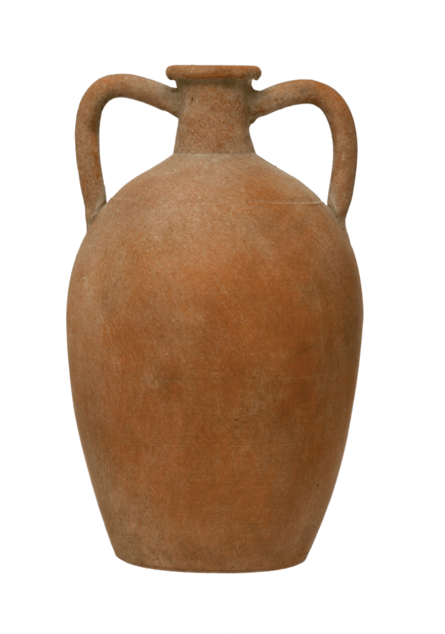 Creative Co-op Terra Cotta Urn with Handles Vases DF6185