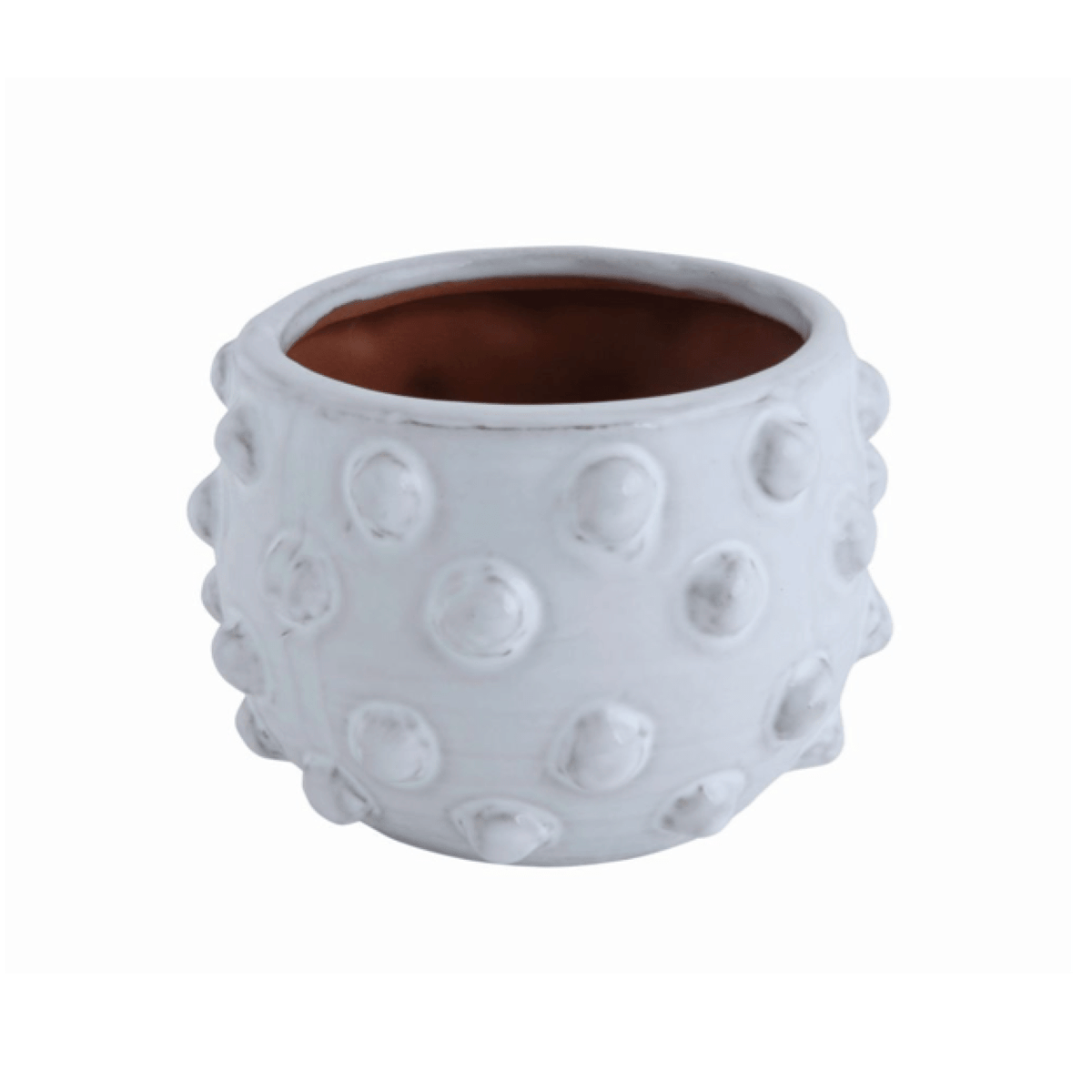 Creative Co-op Terra Cotta White Dots Planter, Medium Pots & Planters (DA9388) 98316.00