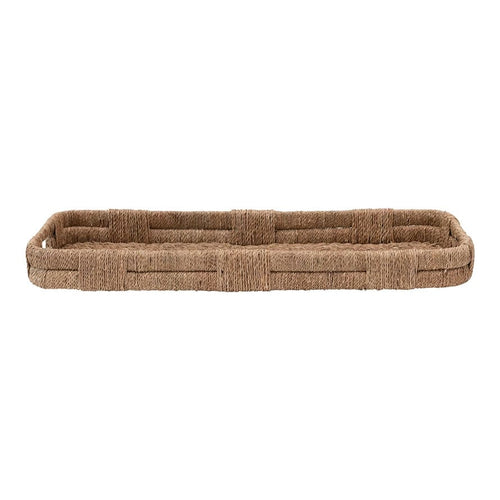 Creative Co-op Woven Bankuan Tray with Handles Decorative Trays DF5285