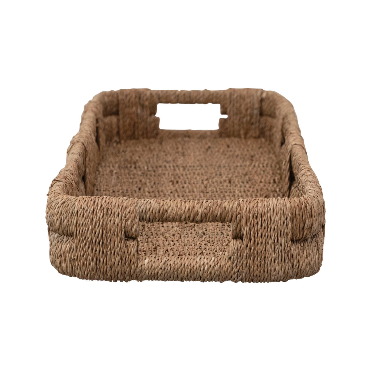 Creative Co-op Woven Bankuan Tray with Handles Decorative Trays DF5285