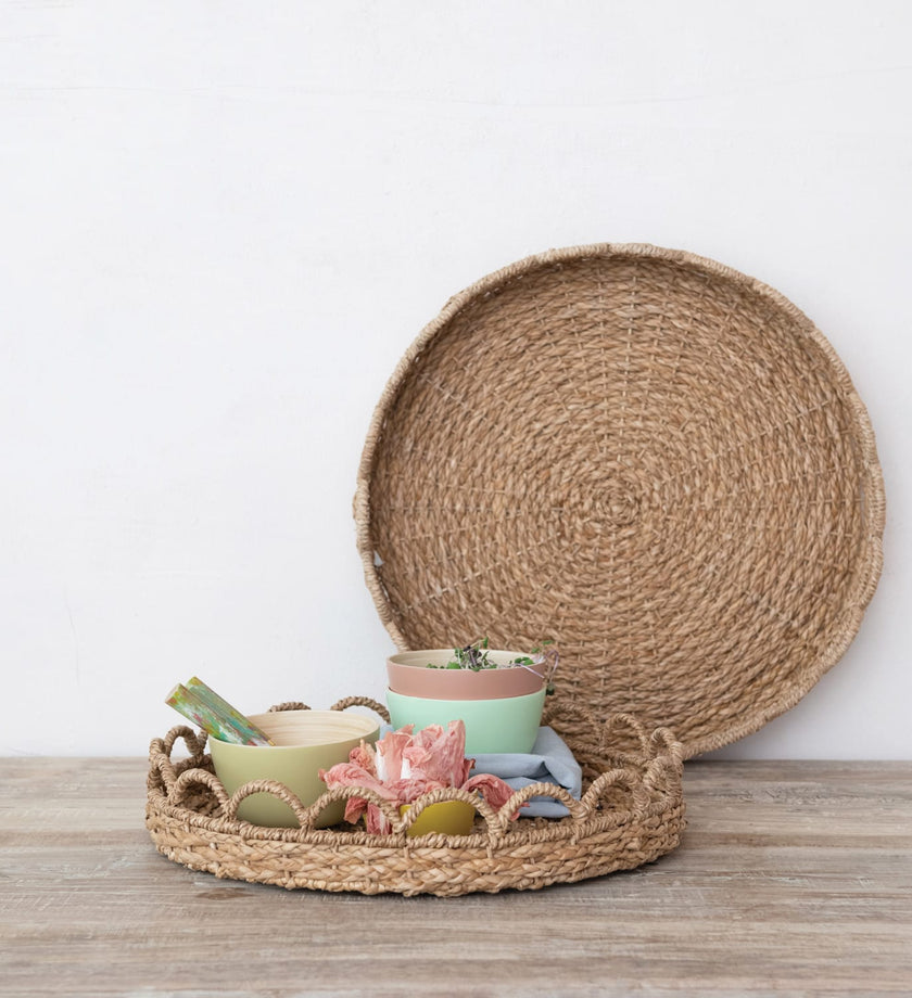 Woven Seagrass Scalloped Trays - secondary