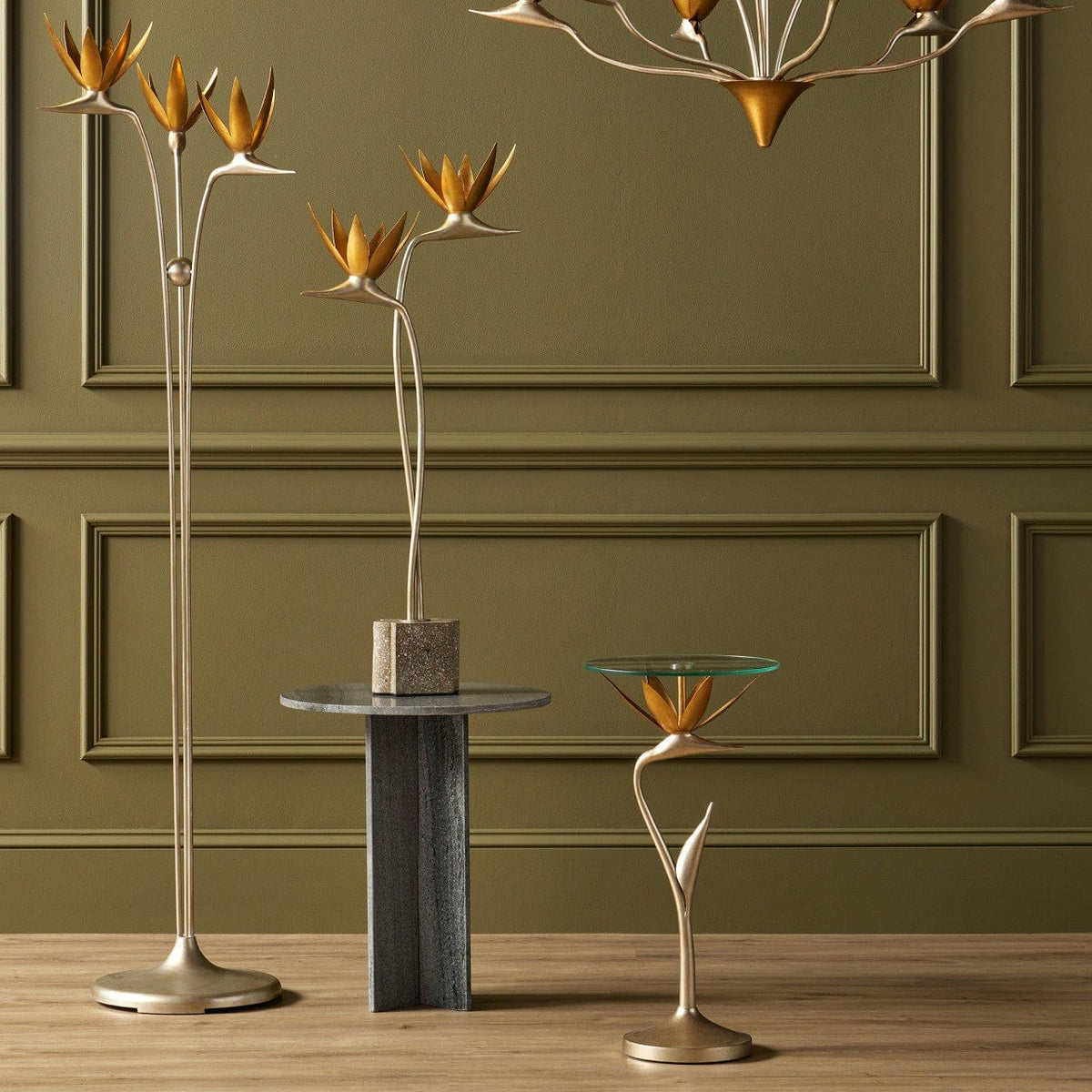 Currey & Company Paradiso Gold & Silver Accent Table Accent Tables 4000-0147