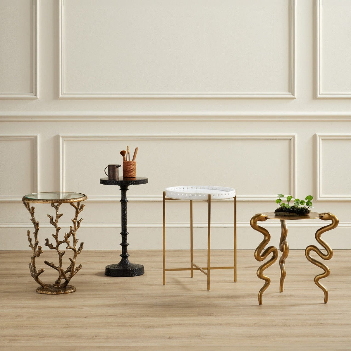 Currey & Company Serpent Brass Accent Table Accent Tables 4000-0140