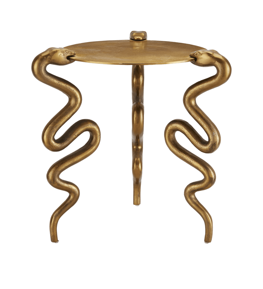 Serpent Brass Accent Table