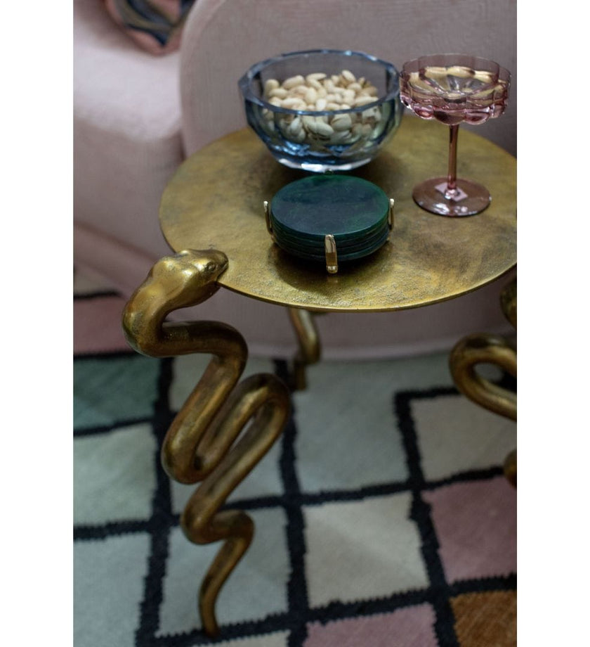 Serpent Brass Accent Table - secondary