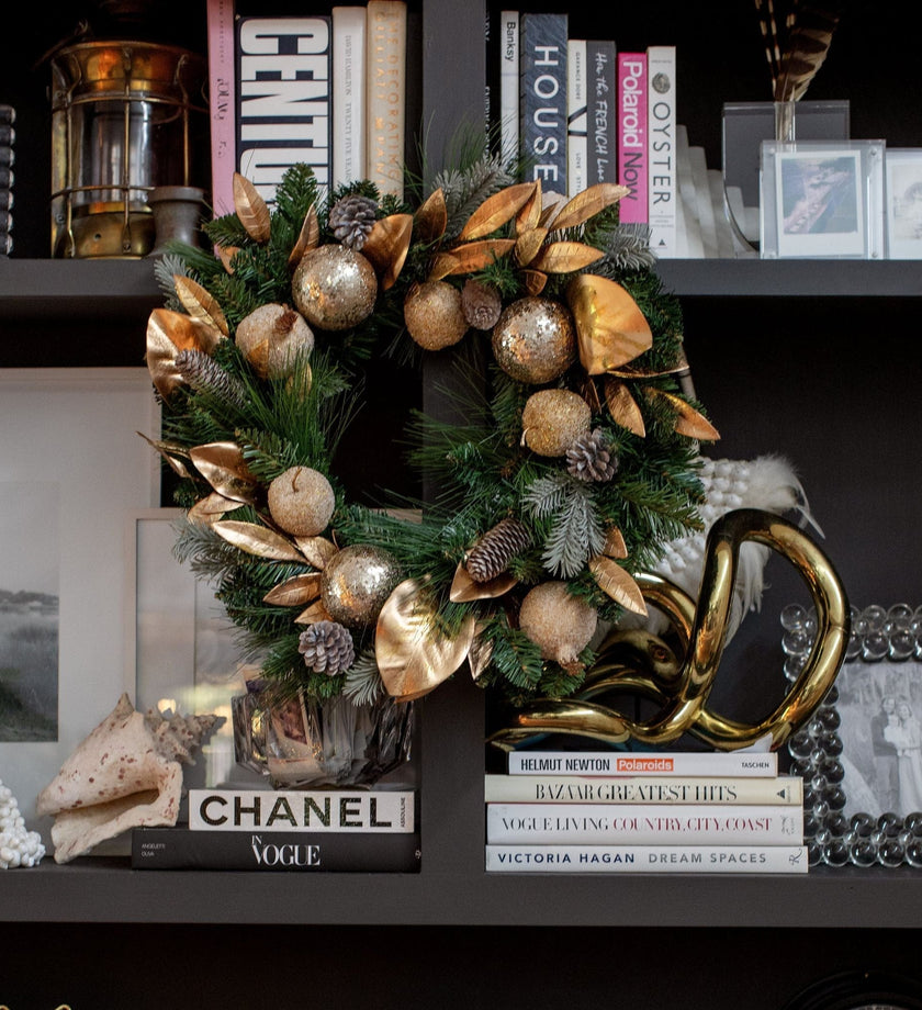 Glittered Apple/Pomegranate/Pine Cone Wreath - secondary