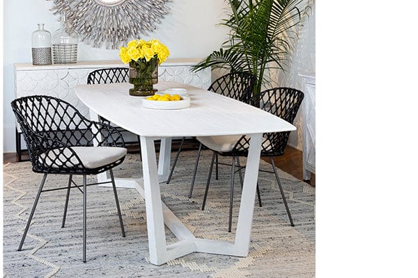 Dovetail White Teak Dining Table DOV6361WH