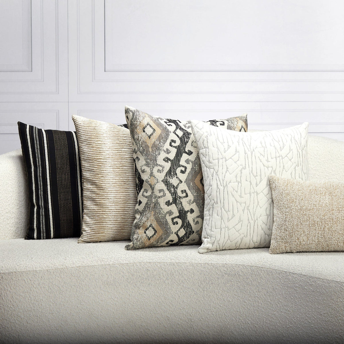 Elaine Smith Synchronize Ivory Pillow Throw Pillows