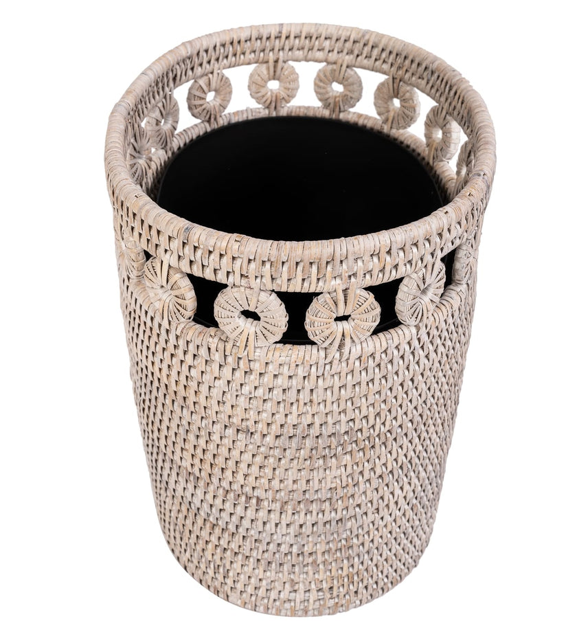 Oval Rattan Waste Basket - secondary