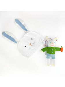 Faire Rattle Collin the Bunny Knit Doll Stuffed Animals BUNB7