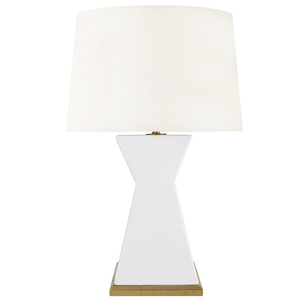 FoxMill White Hourglass Table Lamp Lighting Ryder White