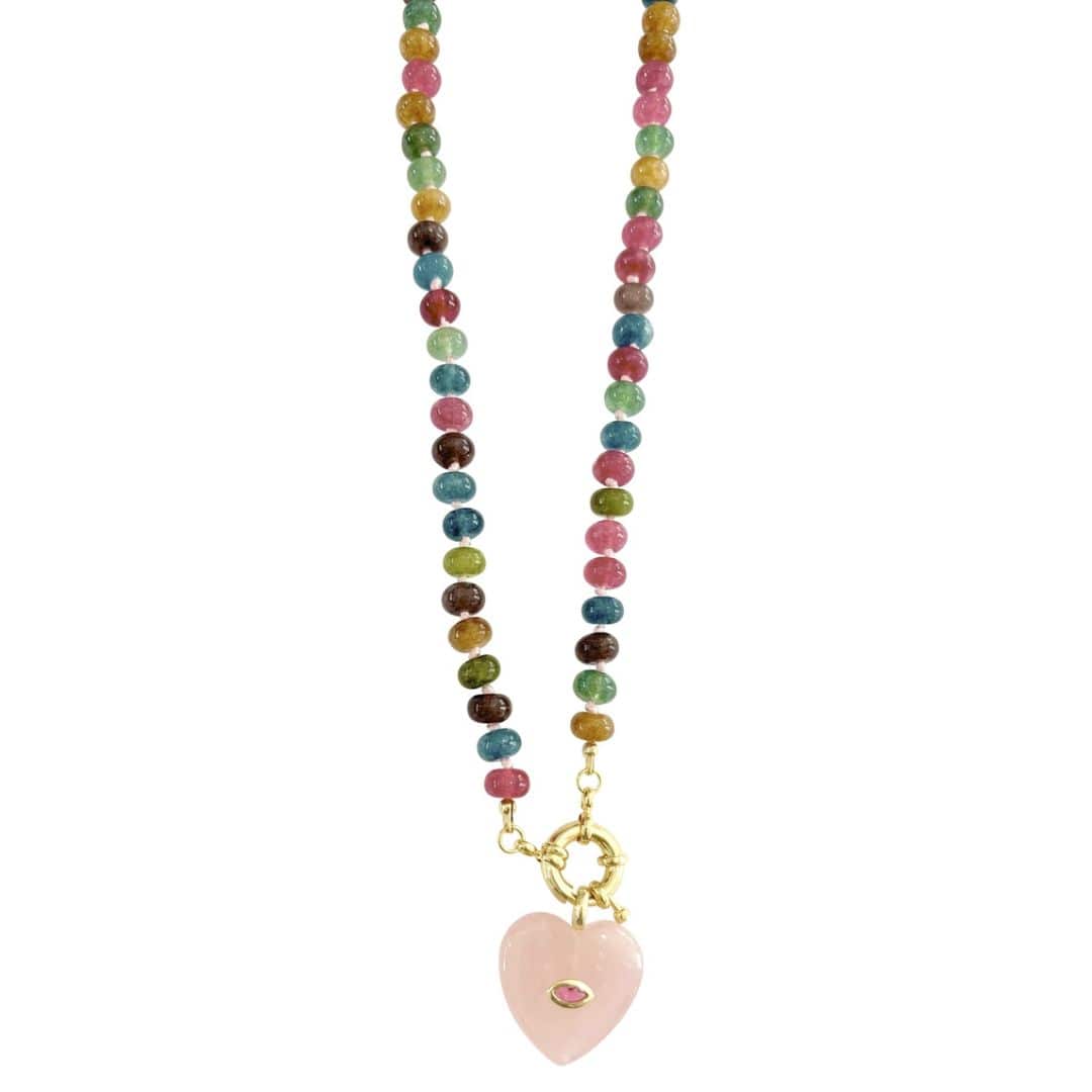 Gemelli Mccray Beaded Gemstone Charm Necklace - Multi Necklaces
