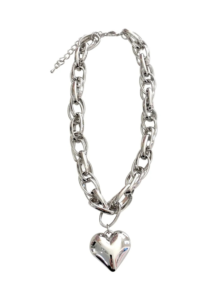 Gemelli Silver Alyssa Heart Chain Necklace Necklaces