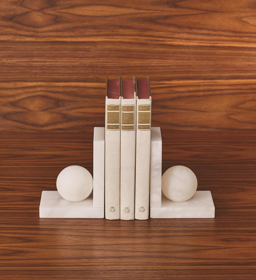Alabaster Ball Bookend - secondary