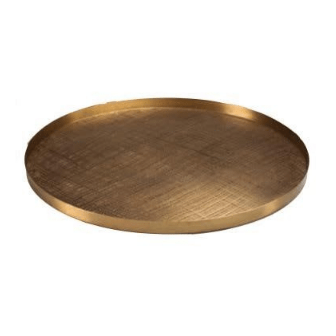 Four Hands Etched Tray - Etched Brass