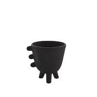 Global Views Black Primitive Porcelain 3 Leg Cache Vases WDS8187-GV