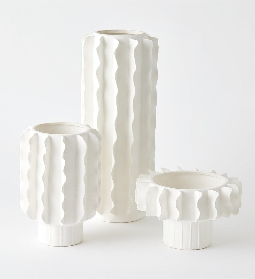 Frilled Vase & bowl