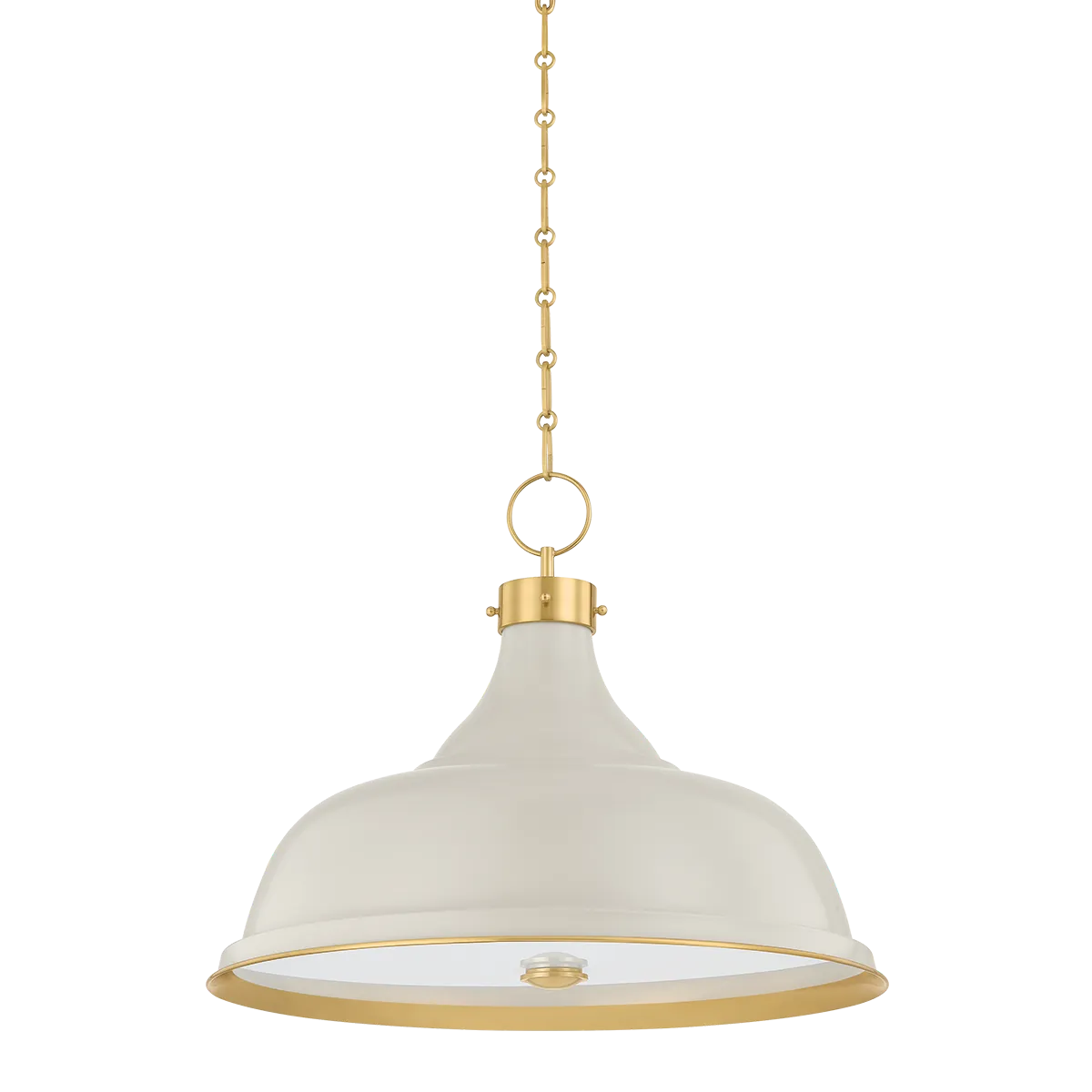 Hudson Valley Aged Brass / Large Painted No. 1 Pendant - Off White Pendant MDS300L-AGB/OW
