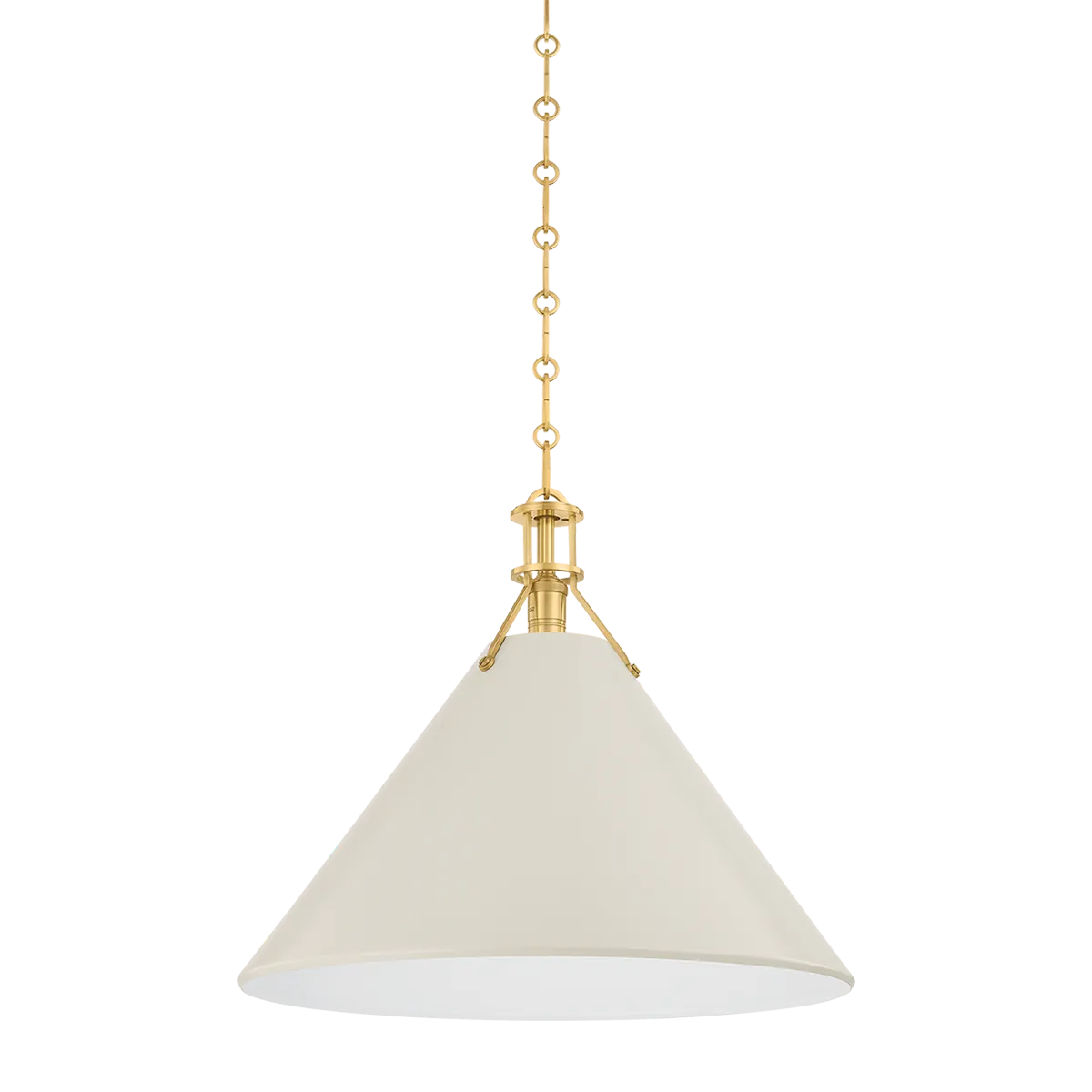 Hudson Valley Aged Brass / Large Painted No. 2 Pendant - Off-White Pendant MDS352L-AGB/OW