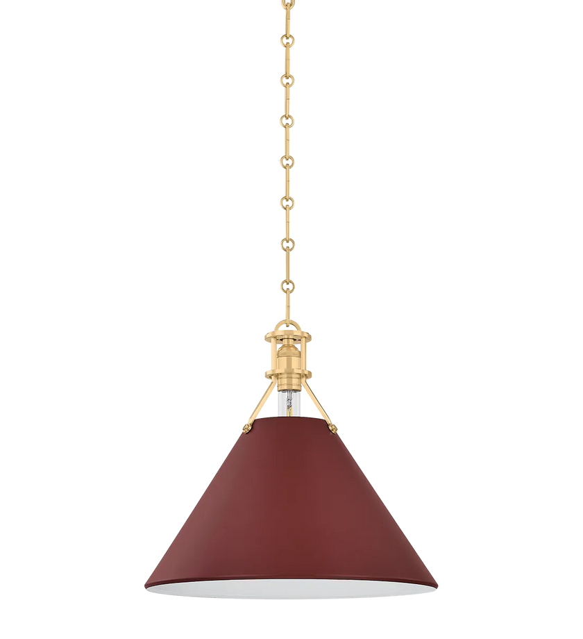Painted No. 2 Pendant - Soft Crimson