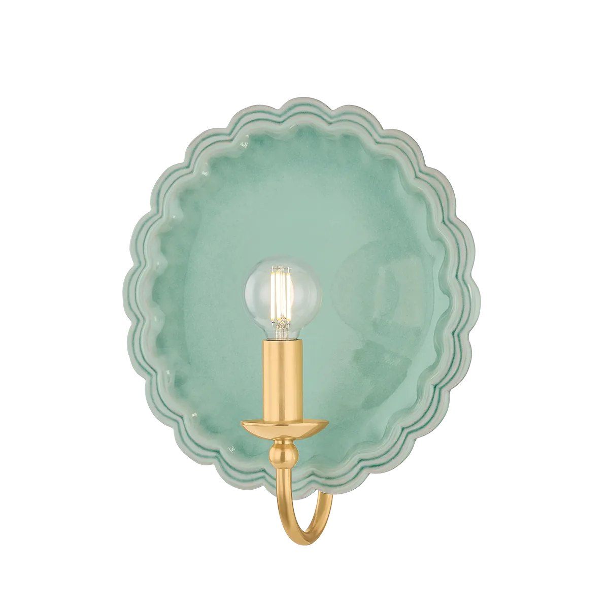 Hudson Valley Moss Crackle Paulette Wall Sconce Sconces H1140101-AGB/CMC