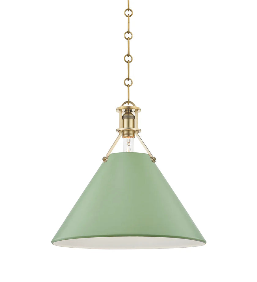 Painted No. 2 Pendant - Leaf Green