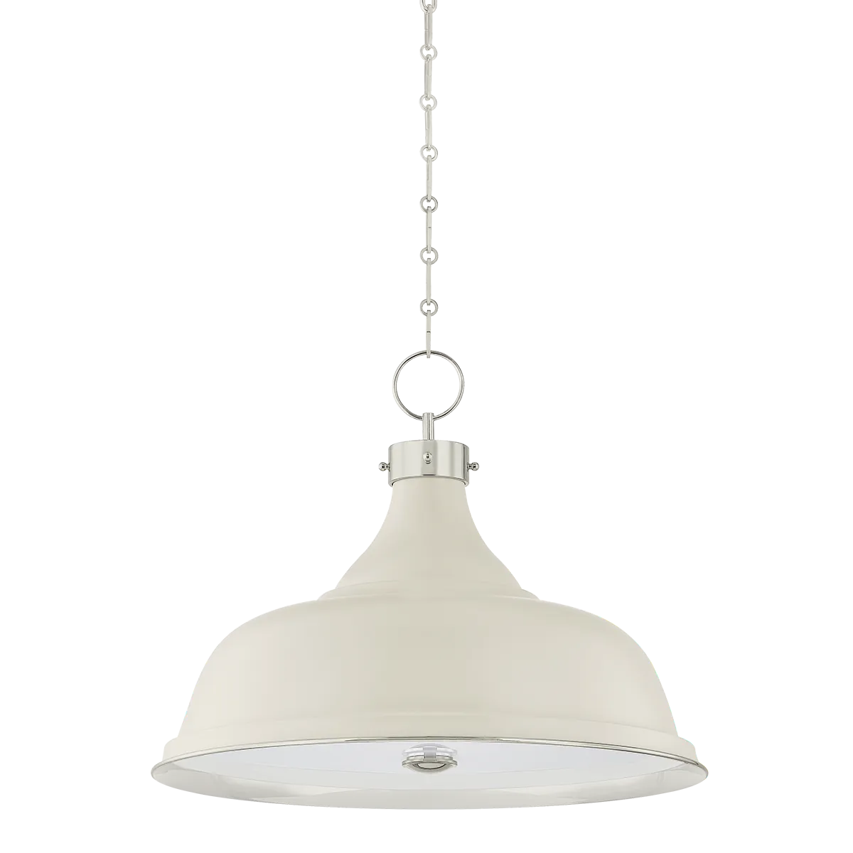 Hudson Valley Polished Nickel / Large Painted No. 1 Pendant - Off White Pendant MDS300L-PN/OW