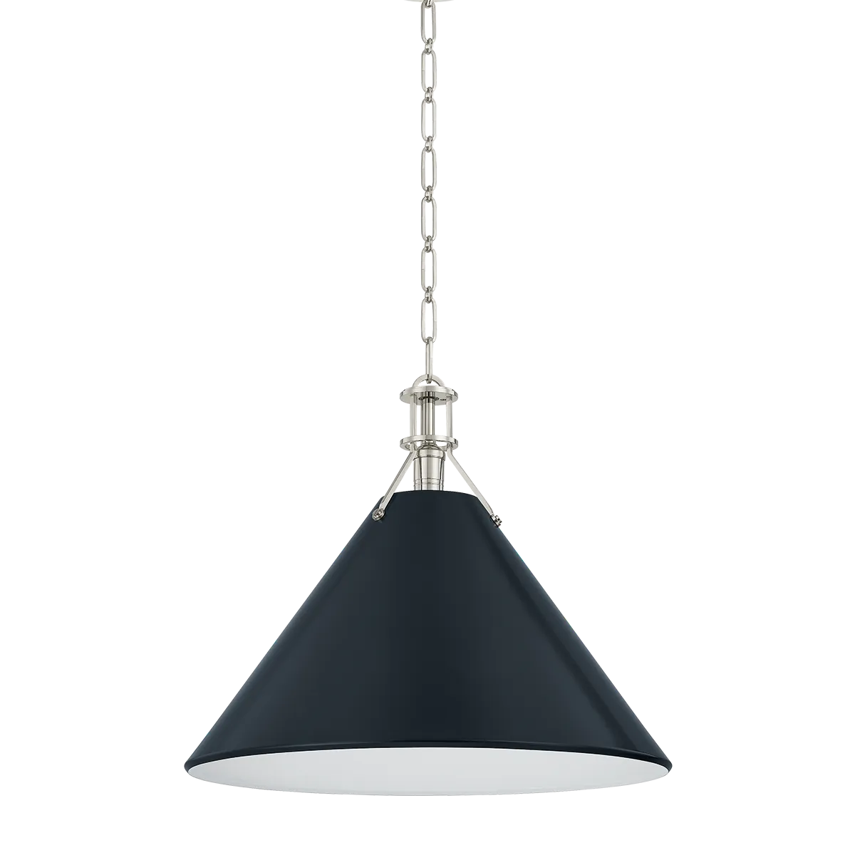 Hudson Valley Polished Nickel / Large Painted No. 2 Pendant - Darkest Blue Pendant MDS352L-PN/DBL