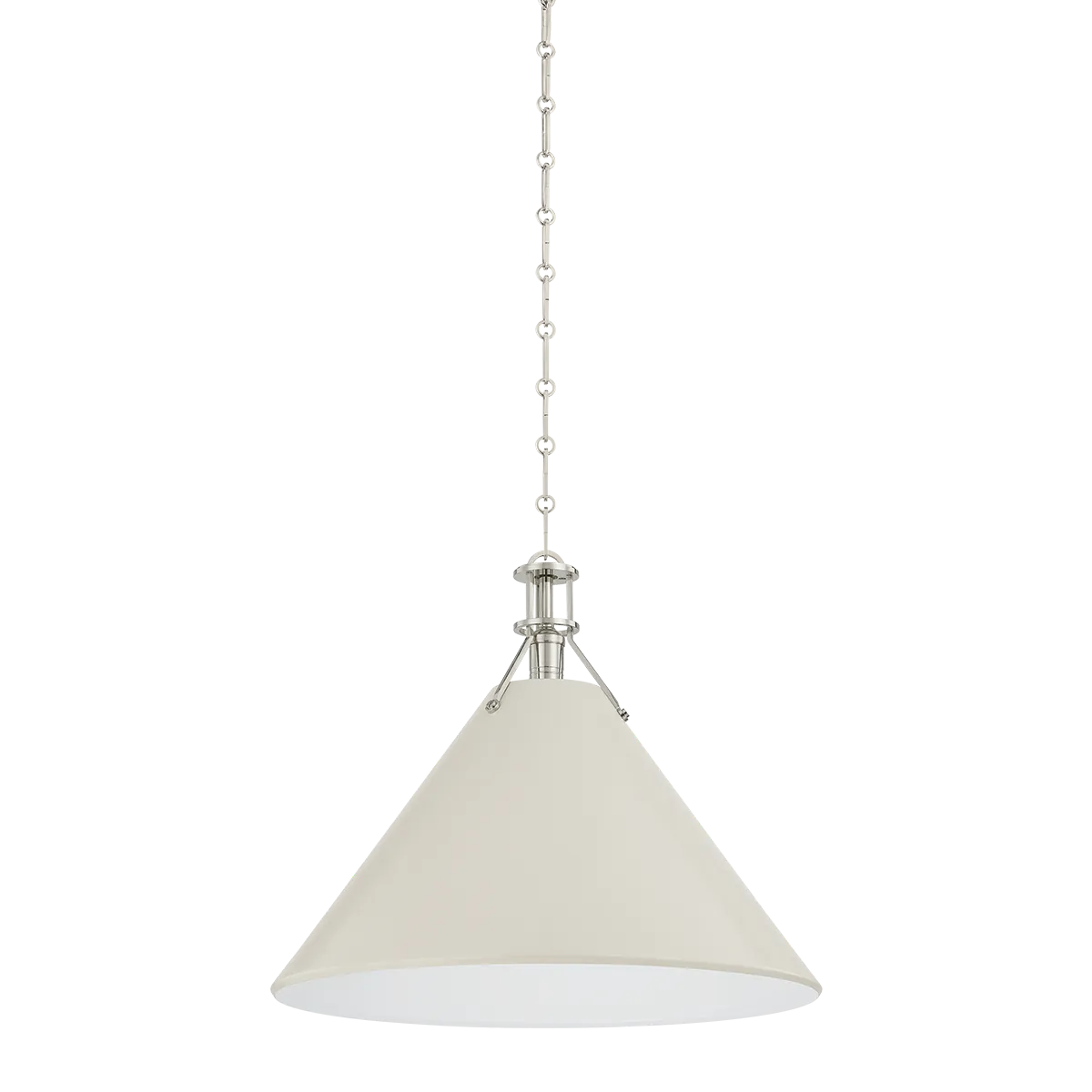 Hudson Valley Polished Nickel / Large Painted No. 2 Pendant - Off-White Pendant MDS352L-PN/OW