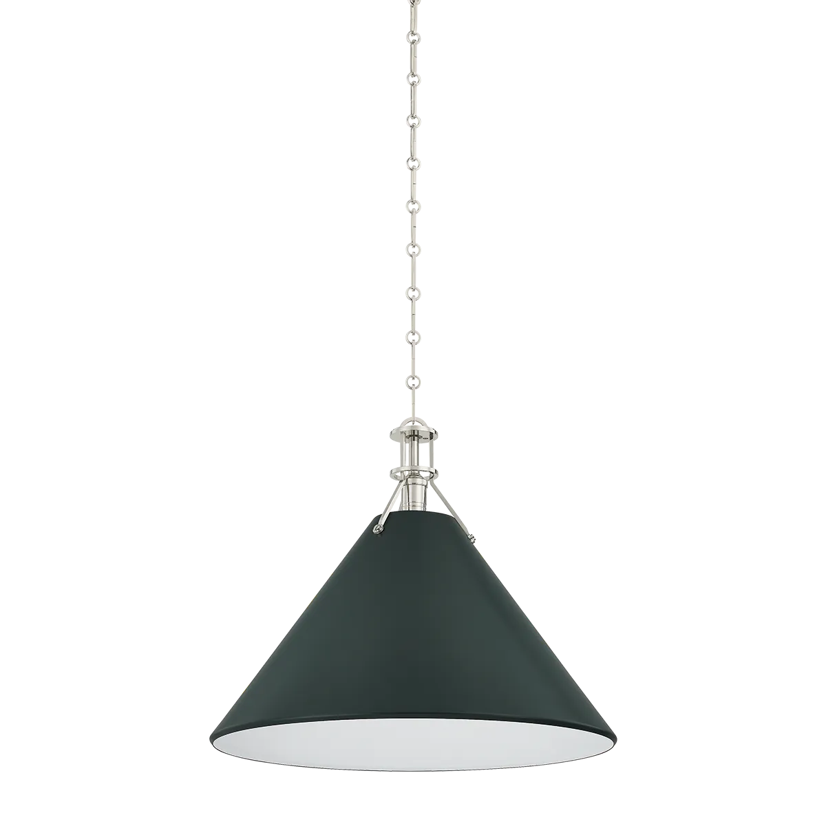 Hudson Valley Polished Nickel / Large Painted No. 2 Pendant - Soft Studio Green Pendant MDS352L-PN/SSG