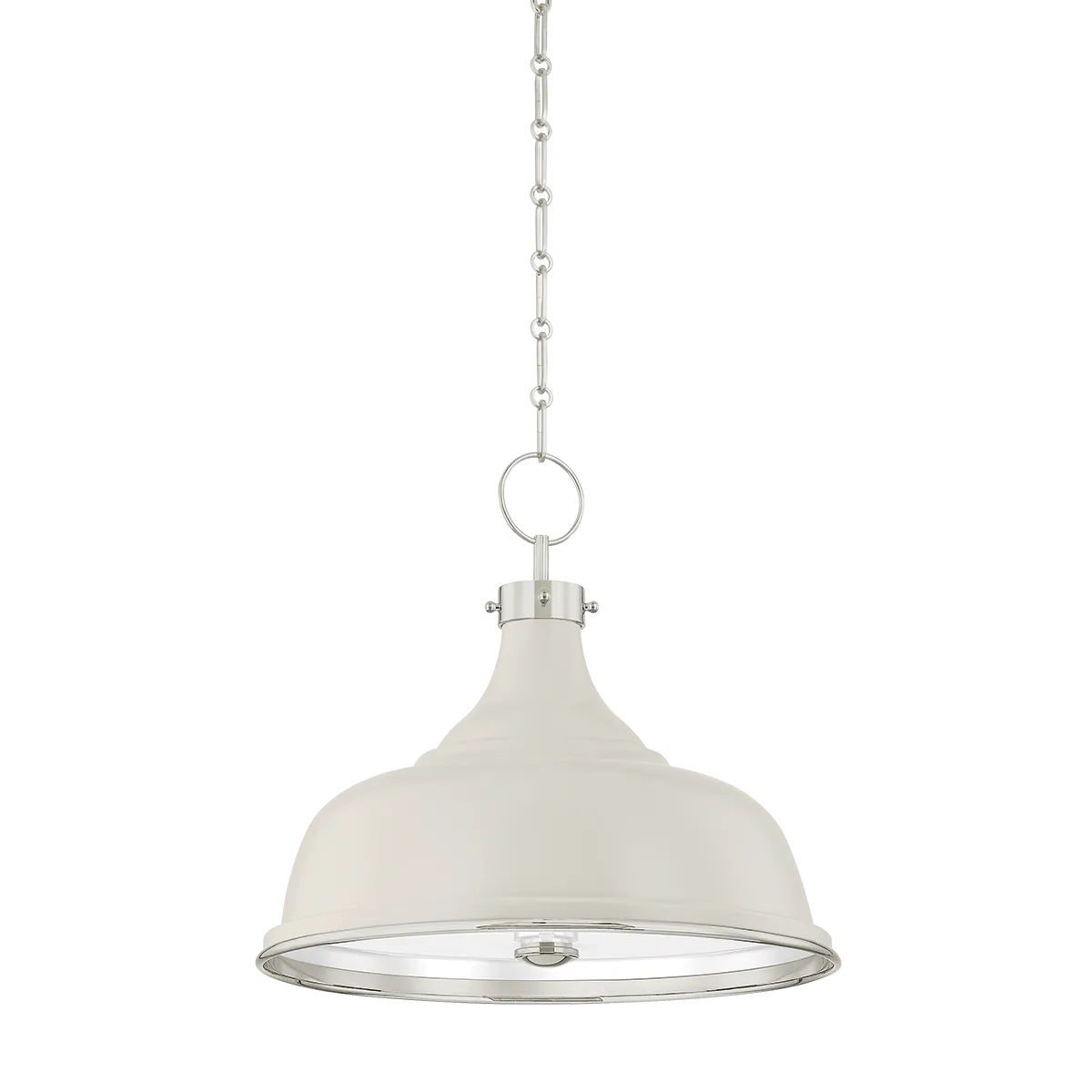 Hudson Valley Polished Nickel / Small Painted No. 1 Pendant - Off White Pendant MDS300-PN/OW