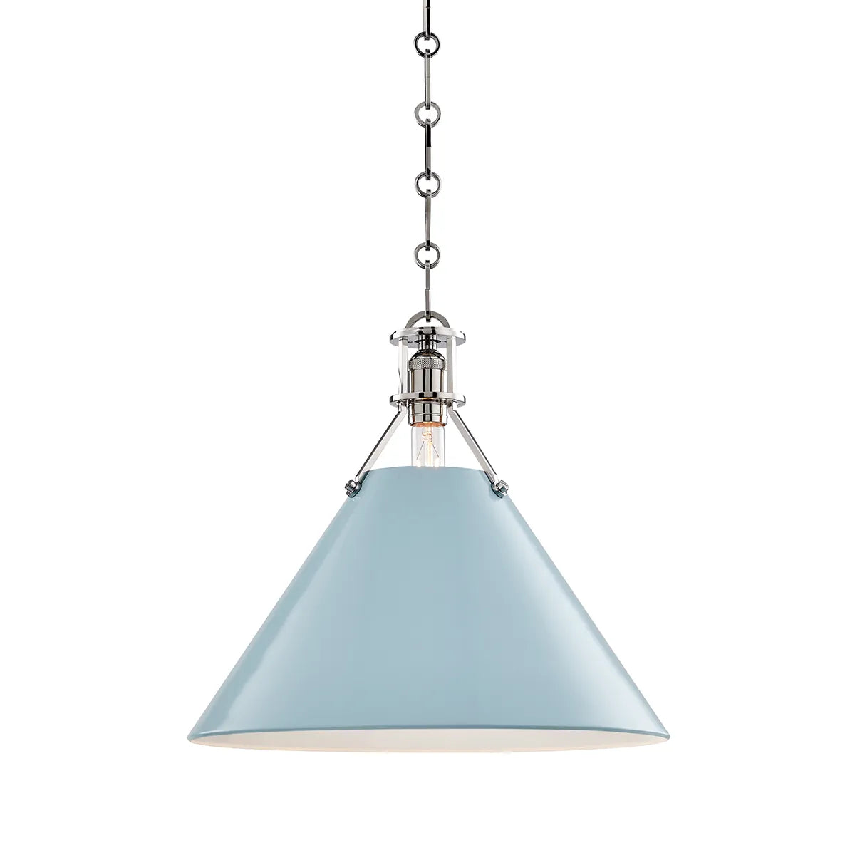 Hudson Valley Polished Nickel / Small Painted No. 2 Pendant - Blue Bird Pendant MDS352-PN/BB