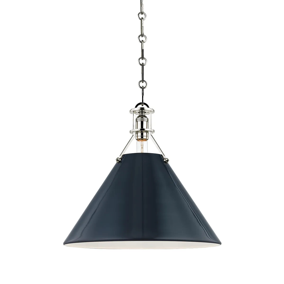 Hudson Valley Polished Nickel / Small Painted No. 2 Pendant - Darkest Blue Pendant MDS352-PN/DBL