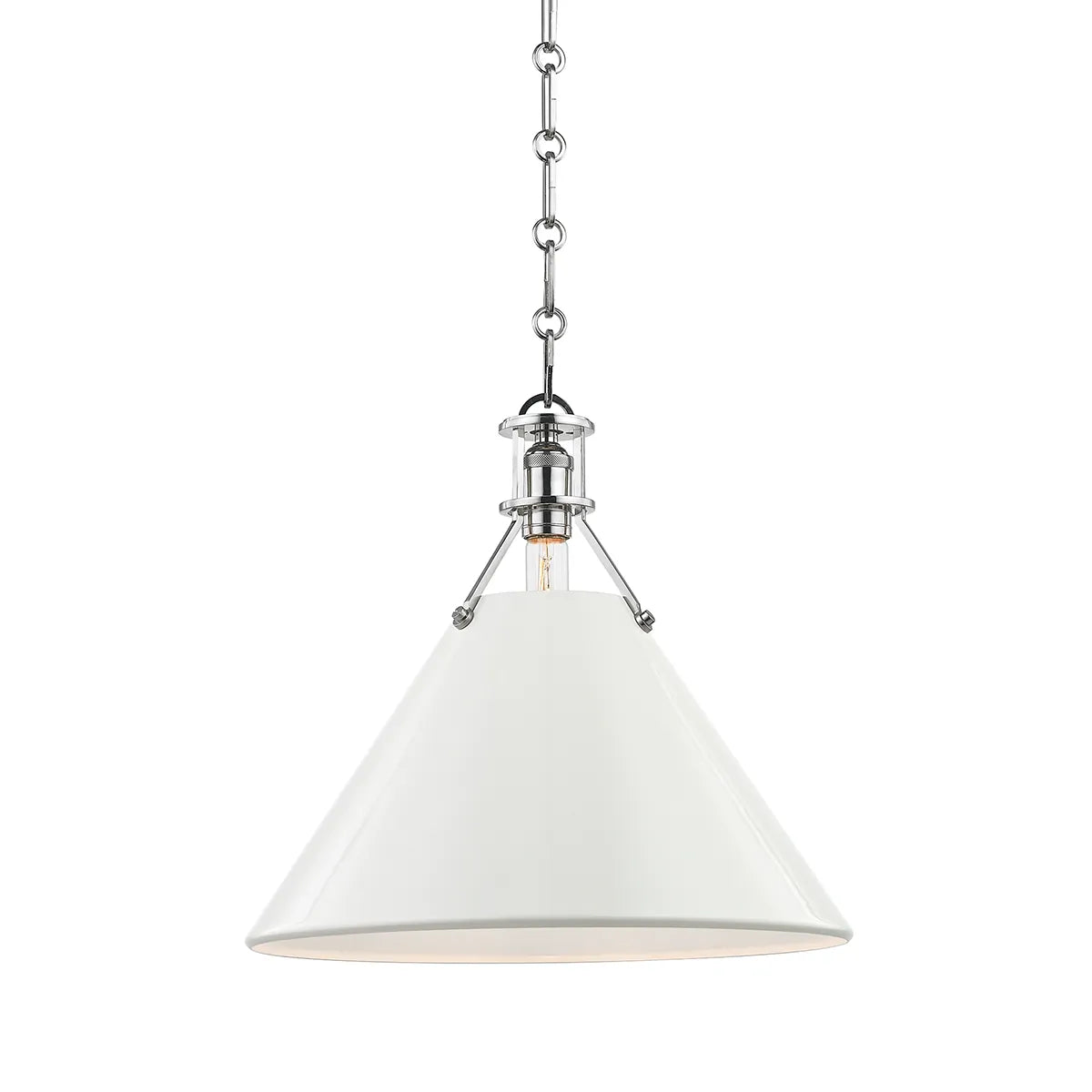 Hudson Valley Polished Nickel / Small Painted No. 2 Pendant - Off-White Pendant MDS352-PN/OW