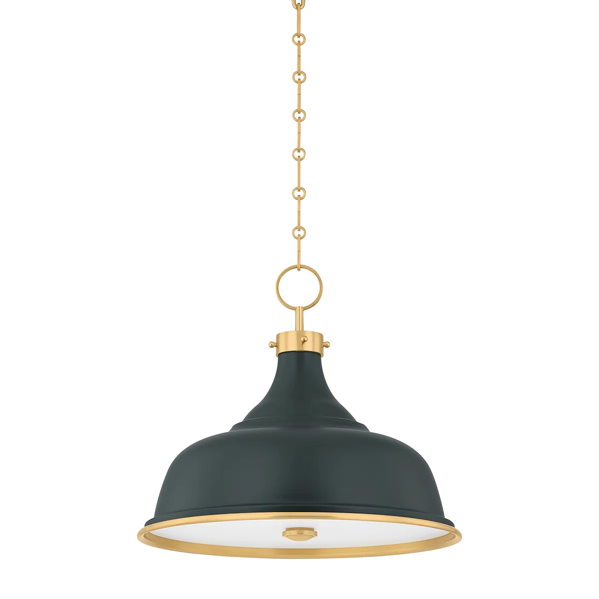 Hudson Valley Small Painted No. 1 Pendant - Soft Studio Green Pendant MDS300-AGB/SSG