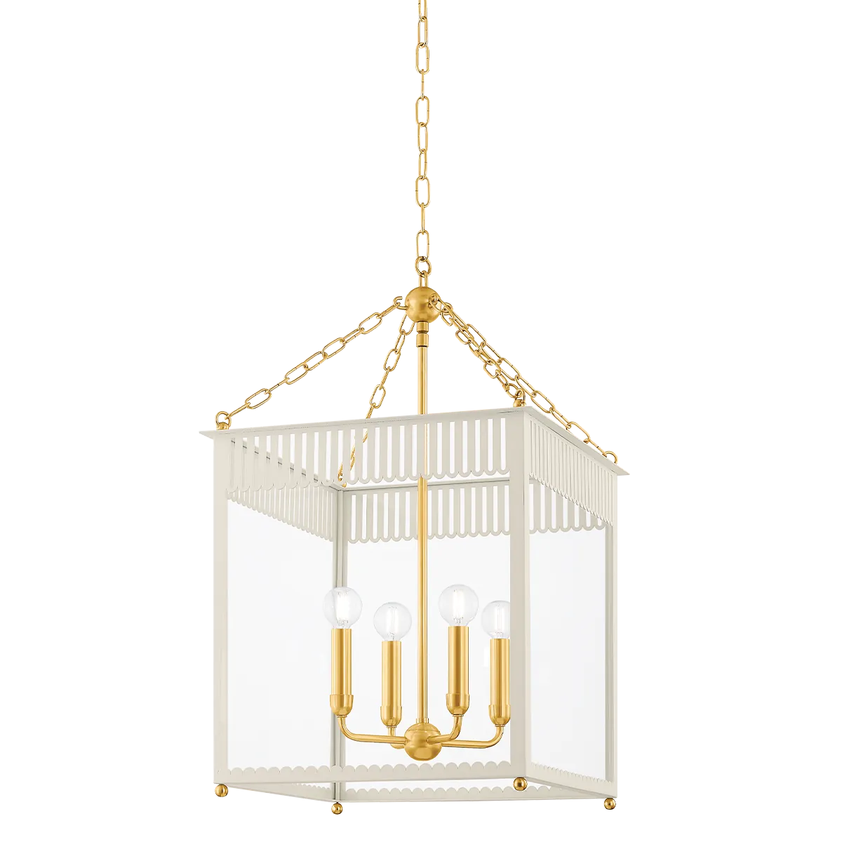 Hudson Valley Soft Cream / Large Rosalie Lantern Pendant H932704L-AGB/SCR