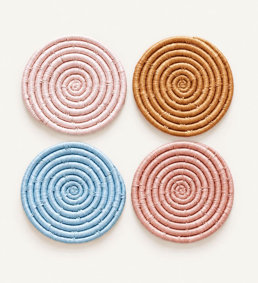 Solid Mixed Set of 4 Coasters Tan - secondary