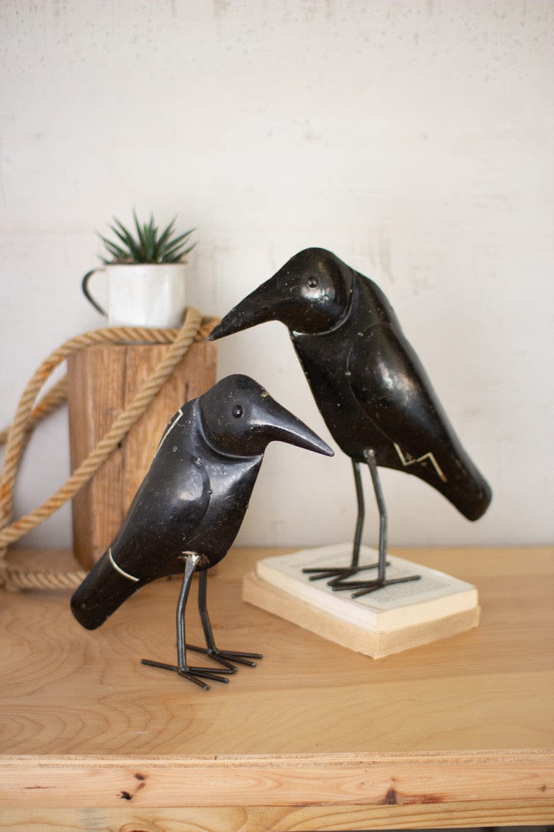 Kalalou Antique Black Iron Crow Seasonal