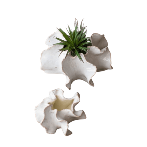 Kalalou Mini Ceramic Ruffle Planters Pots & Planters