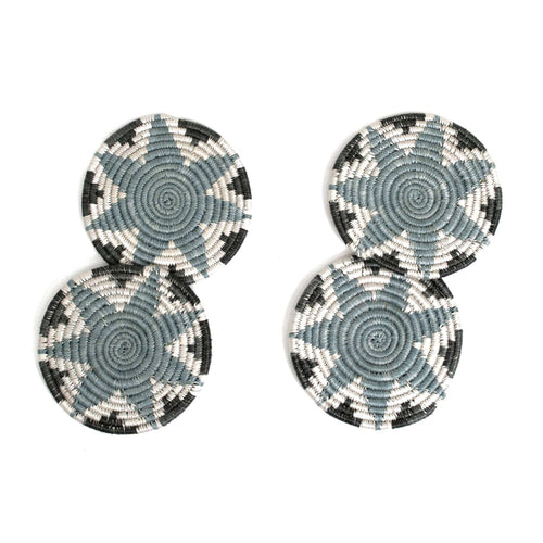 kazi Silver Blue Hope Coasters, Set of 4 Coasters CK.10066