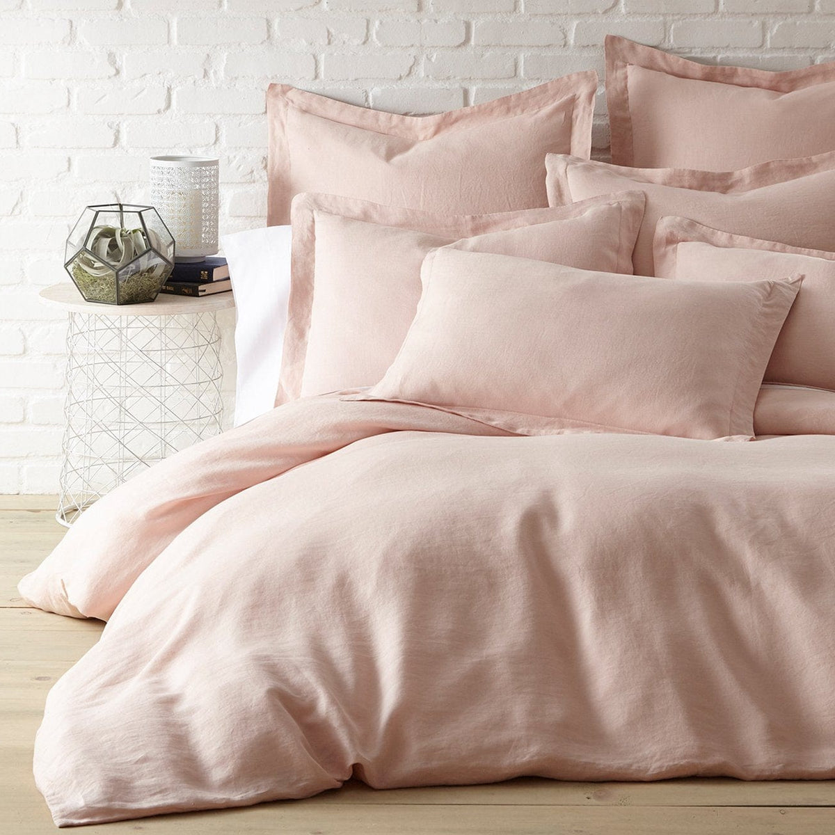 Levtex Twin / Blush Linen Duvet Cover Linens & Bedding L608DT