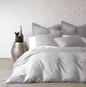 Levtex Twin / Light Grey Linen Duvet Cover Linens & Bedding L604DT