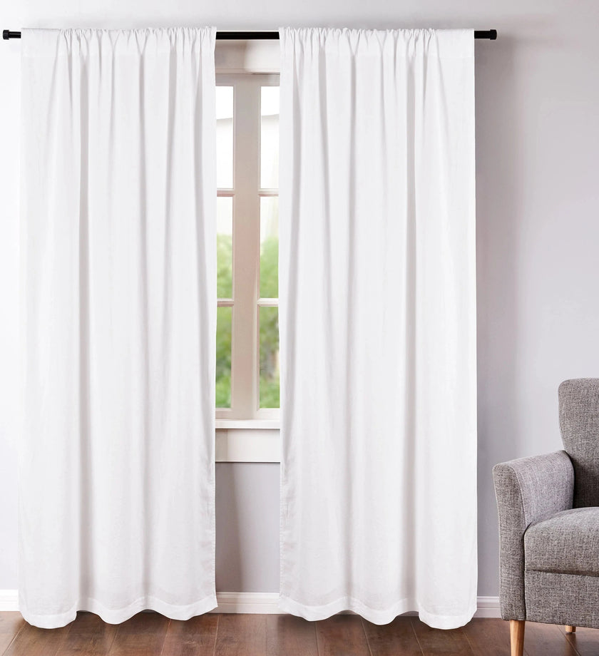 White Washed Linen Drape Panel Set