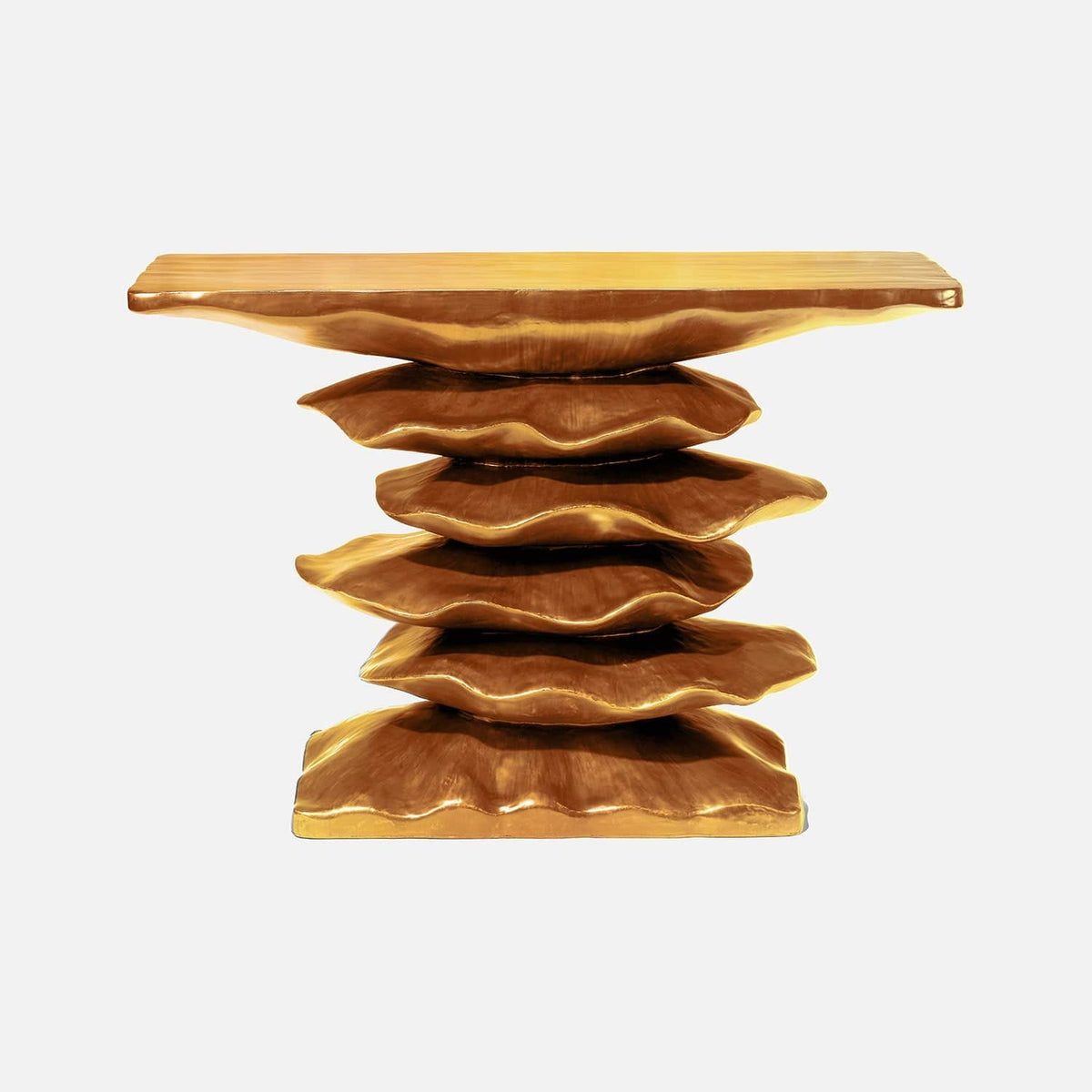 Made Goods Aged Gold Resin Zuri Console Console Table FURZURICON4813AG