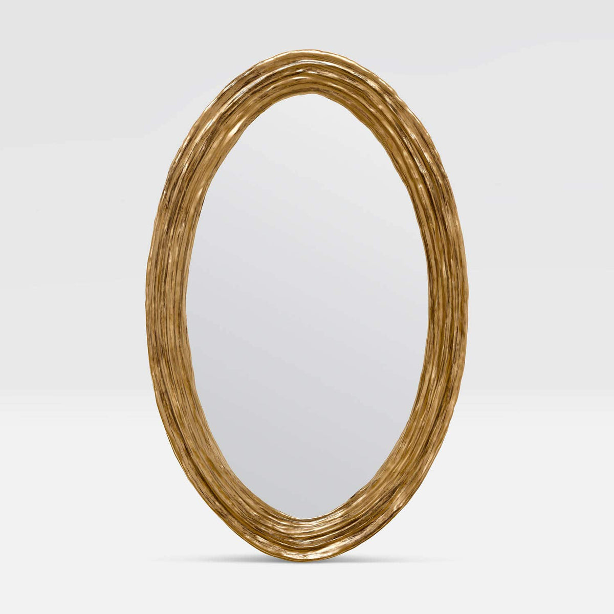 Made Goods Antiqued Gold Leaf Resin Hetty Oval Mirror Mirrors MIRHETTY3047GL