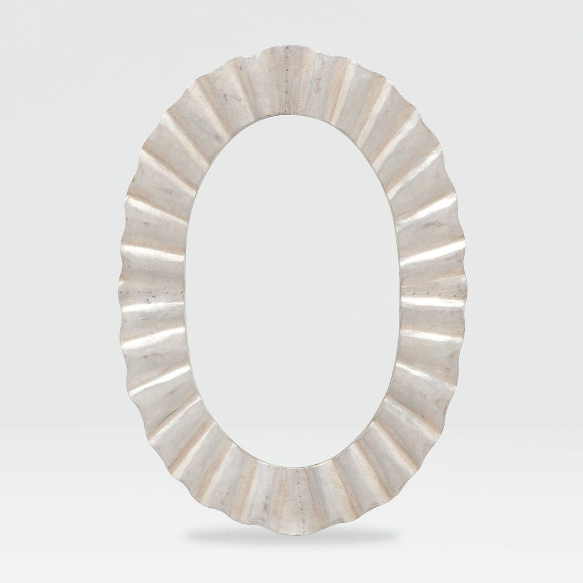 Made Goods Antiqued Silver Tin Lara Oval Mirror Mirrors MIRLARA3626SI