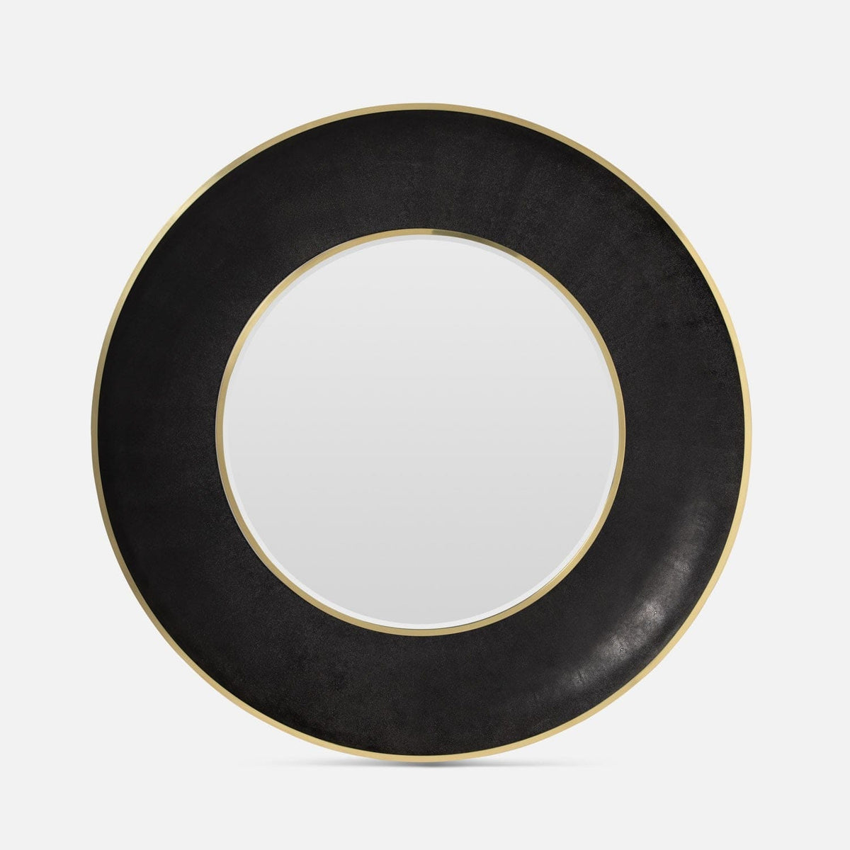 Made Goods Black Realistic Faux Shagreen/Brass Metal Armond Mirror Mirrors MIRARMOND0050FSBKGL