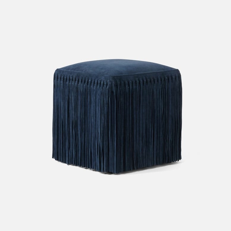 Made Goods Blue Indigo Suede Hallie Stool Stools FURHALLIESTBI