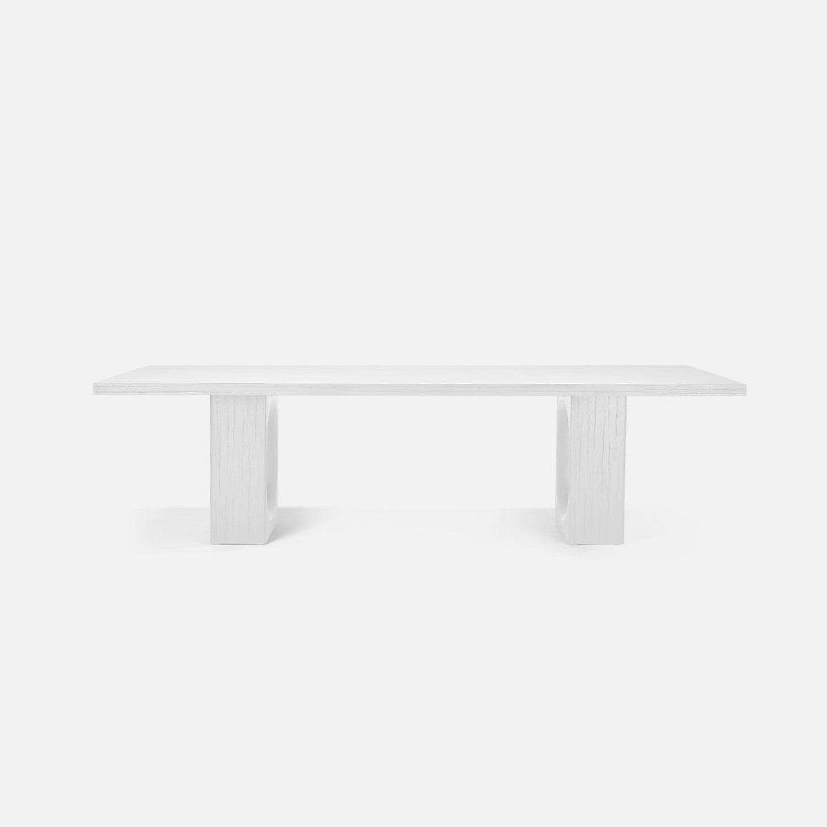 Made Goods Bright White Faux Bois Fiber Reinforced Concrete Kortez Dining Table Dining Tables FURKORTDN11042BWFB