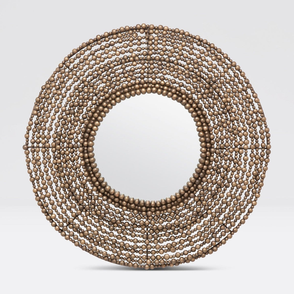 Made Goods Bronze Wood Beads Jena Mirror Mirrors MIRJENA45BZ